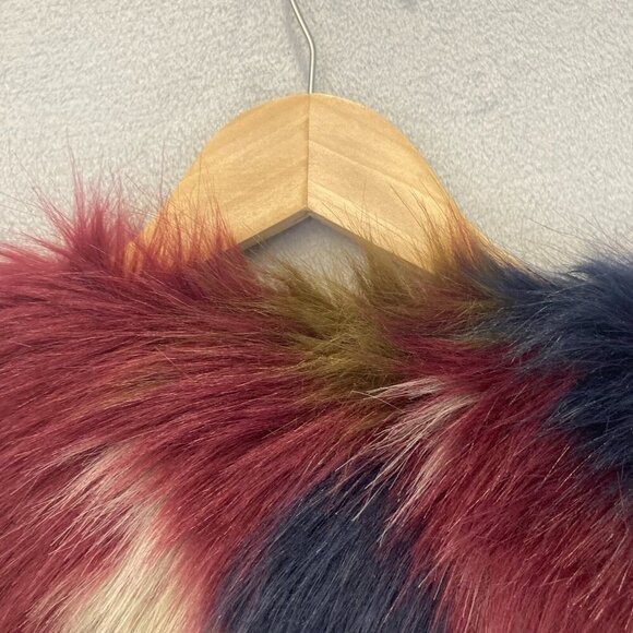 1.State Faux Fur Vest Multicolor Long Womens Small S Festival ASO Eliza Selfie - Picture 10 of 13